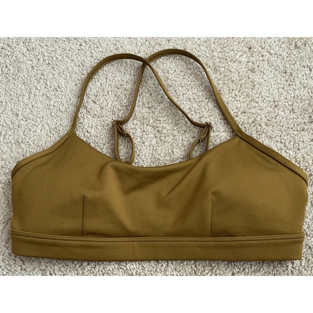 Alo Yoga Airlift Intrigue Sports Bra Olive/Bronze Size XS EUC